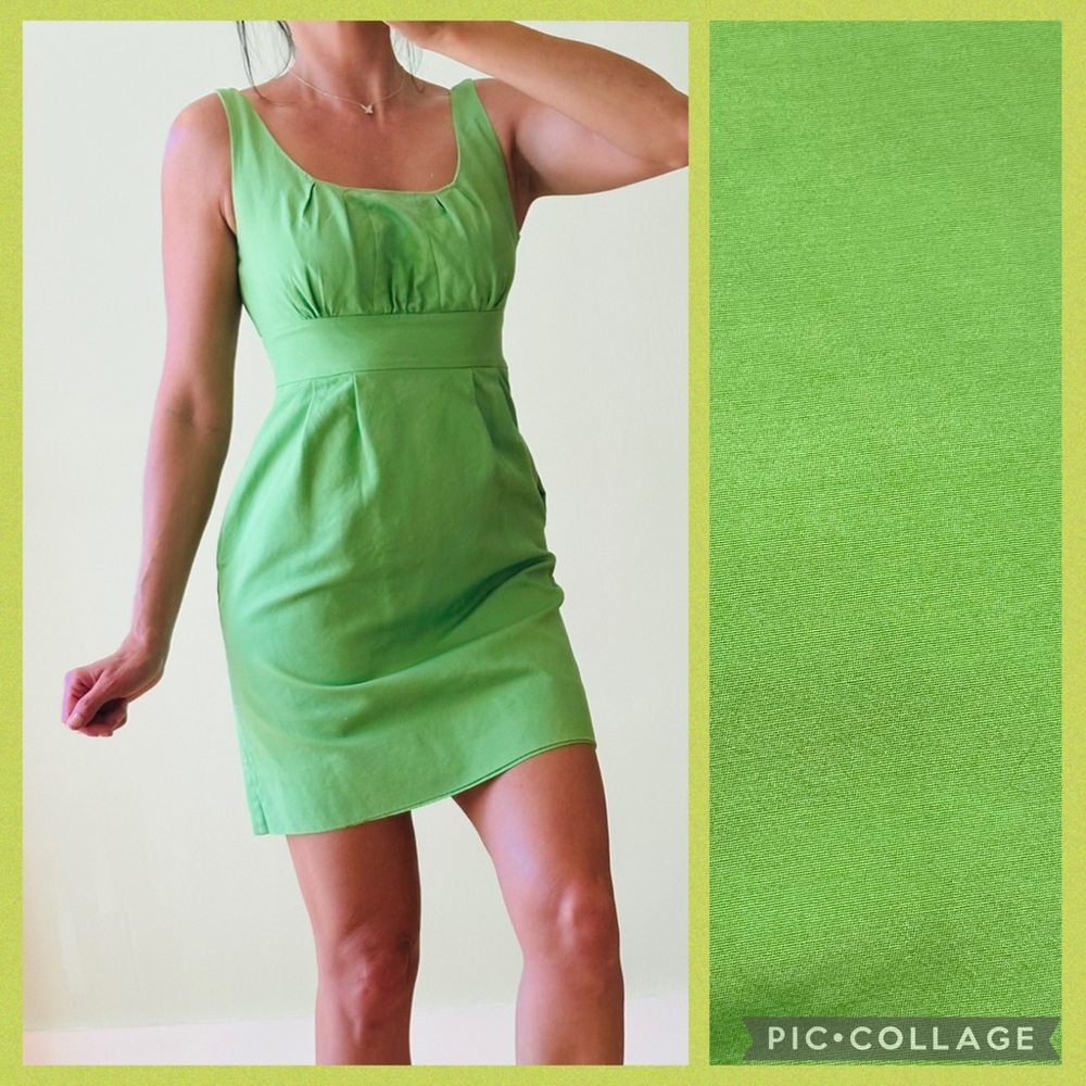 J. Crew Kelly Green Sleeveless Empire Waist Mini Dress